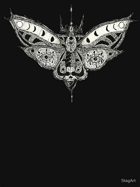 Moth With Symbols On Wings T Shirt By Stagart Redbubble