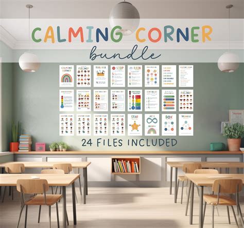 Cosy Calming Corner Bundle mit 24 Postern für das soziale emotionale