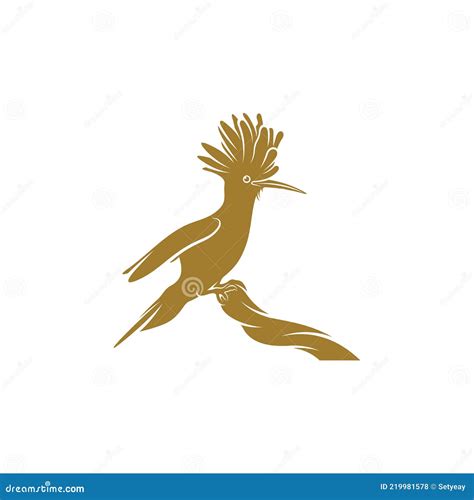 Logo Hoopoe Upupa Epops Bird Vector Illustration Isolated On White