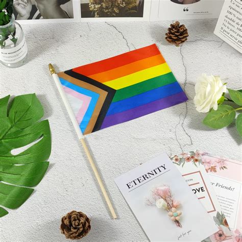 Small Flags Flag Flags Rainbow Pride Gay Stick Handheld Mini Small Hand