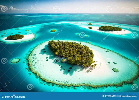 Maldives Tropical Island with Many Small Islands in Ocean Stock ...