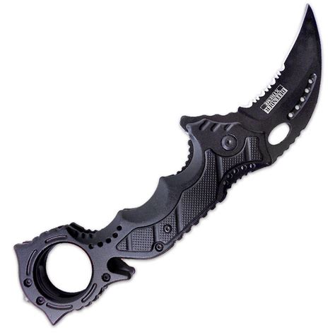 Urban Survivor Combat Karambit Black Steel Folding Karambit Knife