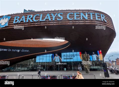 Exterior Of Barclays Center Multi Purpose Indoor Arena In Brooklyn New