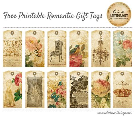 Free Printable Vintage Romantic Gift Tags Tons Of Free Vintage