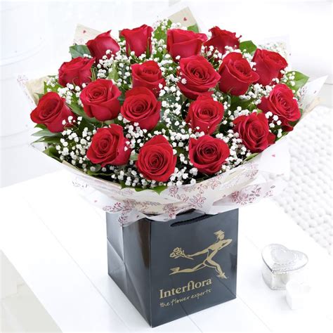 Dramatic Dozen Two Dozen Red Roses For Valentines Day From Interflora