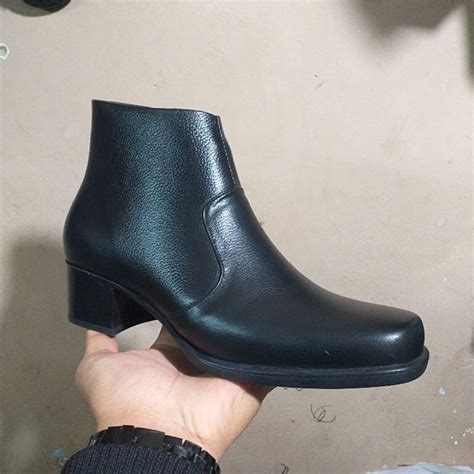 Jual Sepatu Boots Wanita Kulit Asli Boots Kerja Model Resleting