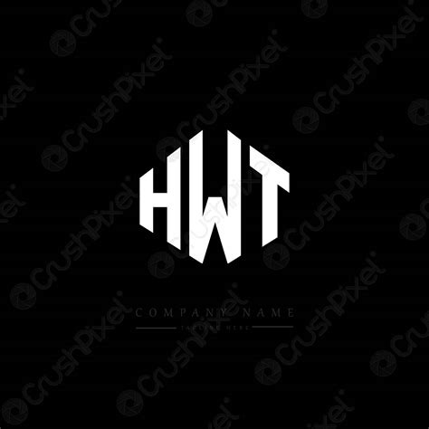 hwt letter logo design  polygon shape hwt polygon  stock