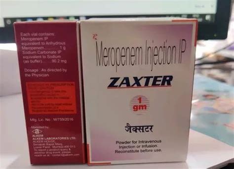 Zaxter Meropenem Injection 1gm At Rs 950 Vial In Bengaluru Id 21921738573