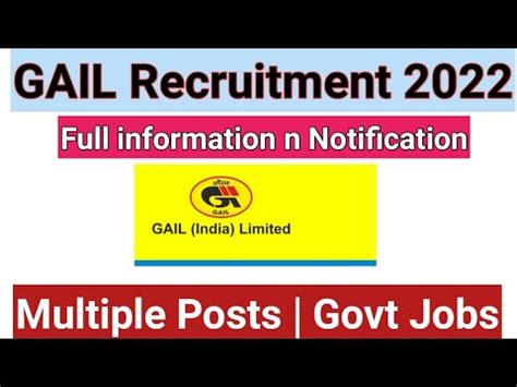 Gail Special Drive Recruitment Multiple Posts Salary Up To