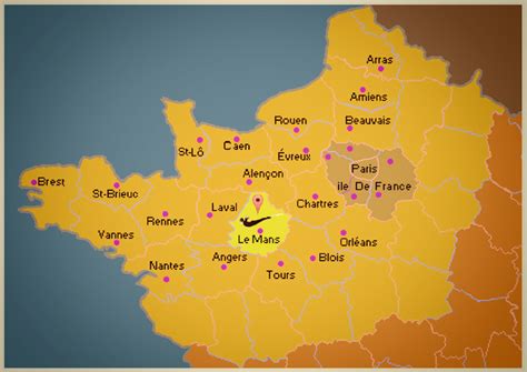 situer le mans sur la carte de france blog