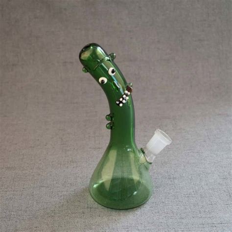 Green Cucumber Shape Water Smoking Pipe DAP Rig Tobacco Pipe Quartz