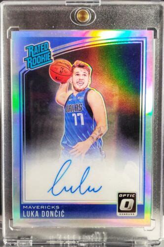 Luka Doncic Donruss Optic Holo Rated Rookie Prizm On Card Auto Rc