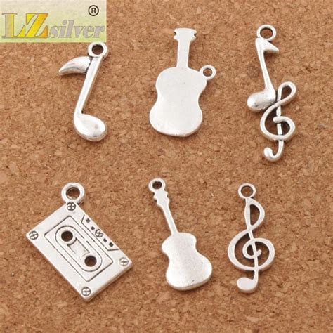 Nota M Sica Tema Clave De Sol Octava Guitarra Charm Beads Unids