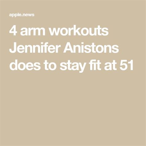 4 Arm Workouts Jennifer Aniston Does To Stay Fit At 51 HOLA USA