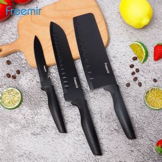 Jual Pisau Premium Set Pcs Pisau Daging Pisau Dapur Pisau Buah Hitam