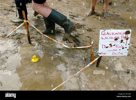 A Sign In A Muddy Puddle Reads Glastonbury Wildlife Park Dont Fuck With