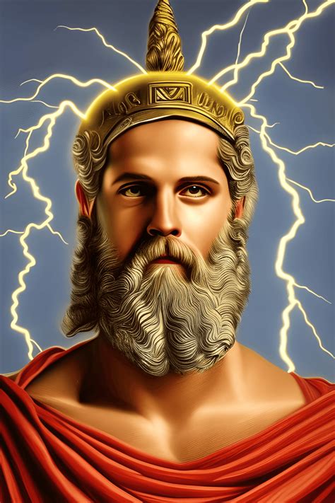 A Portrait Of The Greek God Zeus · Creative Fabrica