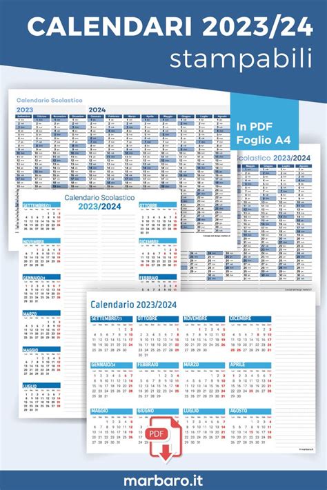 Calendari 2023 24 Per La Scuola Stampabili Nel 2023 Calendario