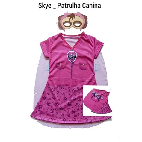 Fantasia Infantil Vestido Skye Patrulha Canina Shopee Brasil