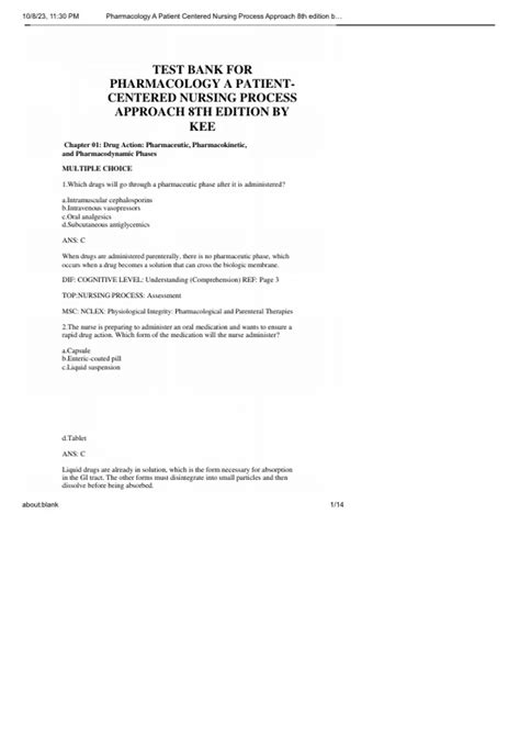 Kee And Hayes Pharmacology 8th Edition Ebook