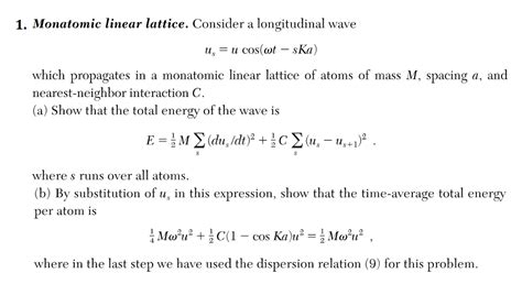 monatomic linear lattice   longitudinal wave   cosome