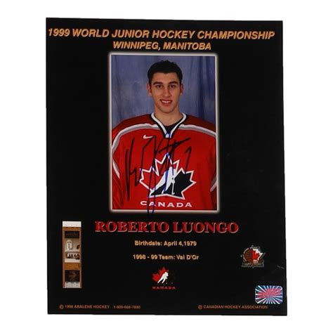 Roberto Luongo Signed Team Canada 8x10 Photo Ysms Pristine Auction