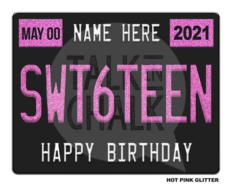 Faux Glitter Personalized Sweet Sixteen PRINTABLE Poster | Etsy