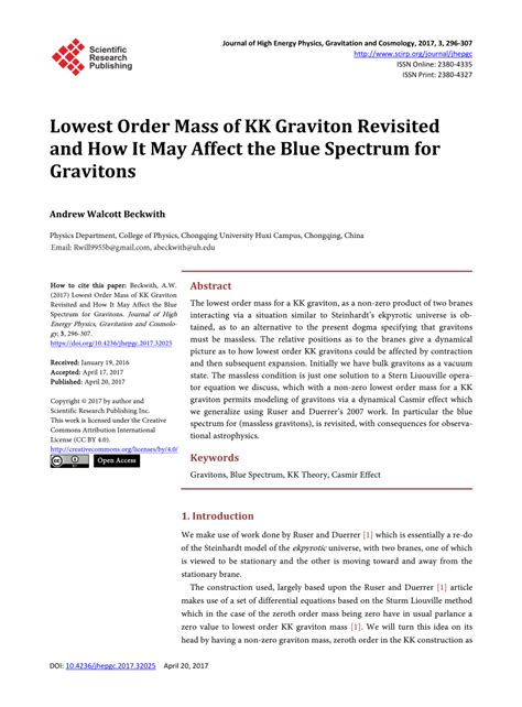 Pdf Lowest Order Mass Of Kk Graviton Revisited And How It May Affect