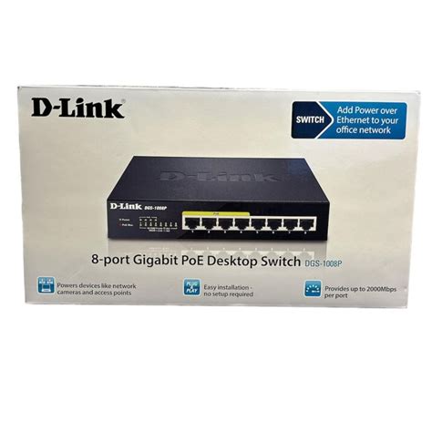 D Link 8 Port Gigabit PoE Desktop Switch DGS 1008P Own4Less