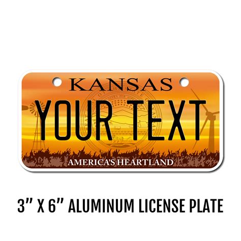 Kansas Replica State License Plate for Bikes, Bicycles, ATVs, Cart ...