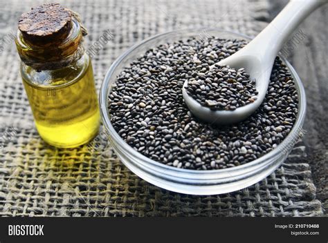 Chia Seeds Chia Oil On Image & Photo (Free Trial) | Bigstock