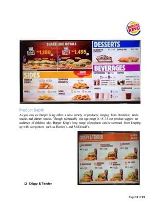 Burger King Project Presentation Report Pdf