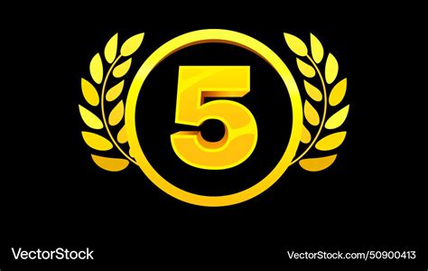 Winners Golden Laurel Wreath Top 5 Award Vector Image