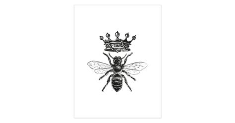 Queen Bee Vintage Honey Bees Black And White Fine Art Print