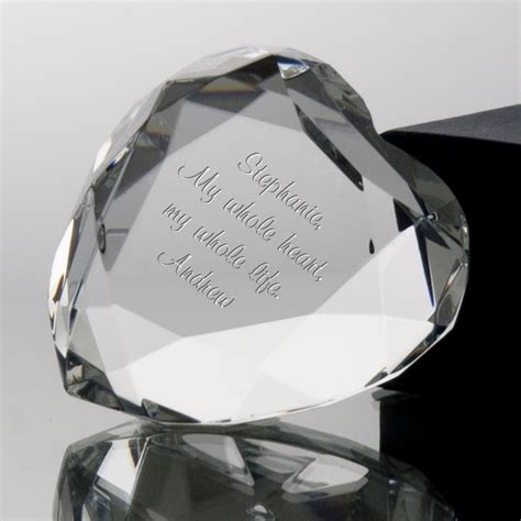 Personalized Crystal Heart Paperweight