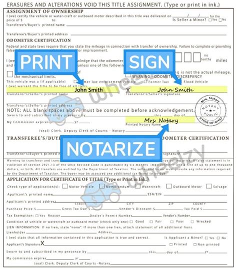 How To Notarize A Car Title In Ohio