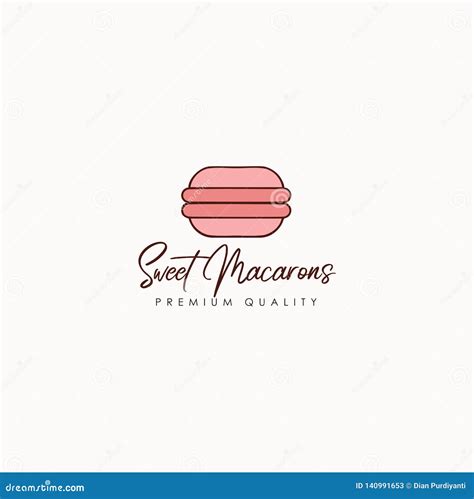 Macarons Logo Round Linear Logo Of Macarons Cartoon Vector