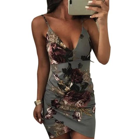 Sexy Women Irregular Bodycon Slip Dress Fashion Backless Floral Ruched