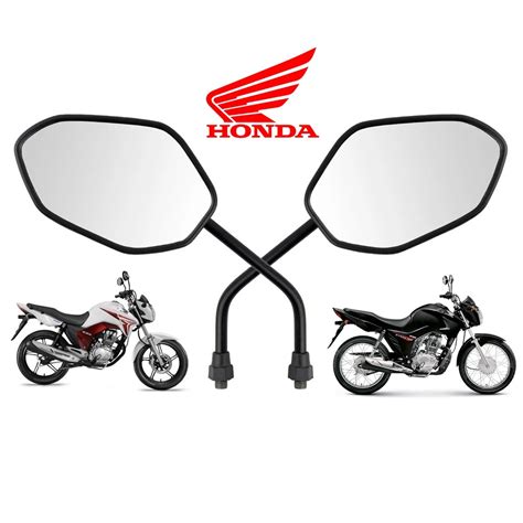 Par De Espelho Retrovisor Para Moto Honda Cg Titan 125 150 160 Cg