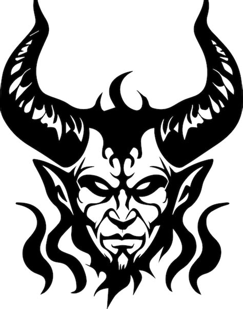 Satan Gesicht Vektorgrafik Tattoo Design Illustration Premium Vektor