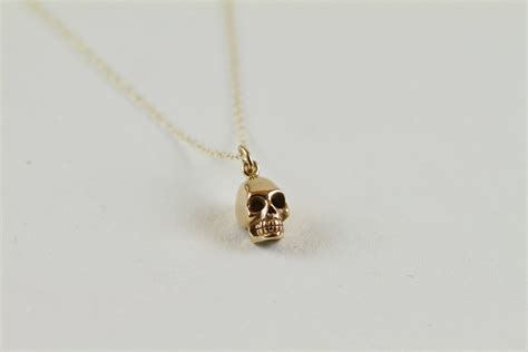 Gold Skull Pendant 3D 14K Gold Fill Necklace Rock And Roll Etsy