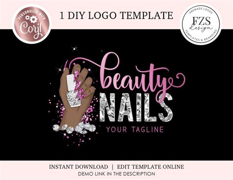 Nails Logo Beauty Salon Logo Diy Logo Nail Artist Logo - Etsy