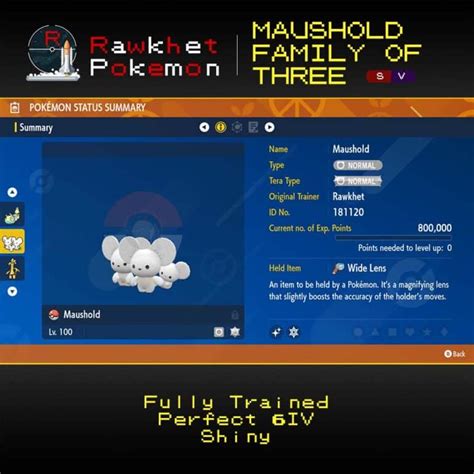 Family of Three Maushold (6IV, Shiny, Battle Ready) – Pokemon Scarlet and Violet - Rawkhet Pokemon