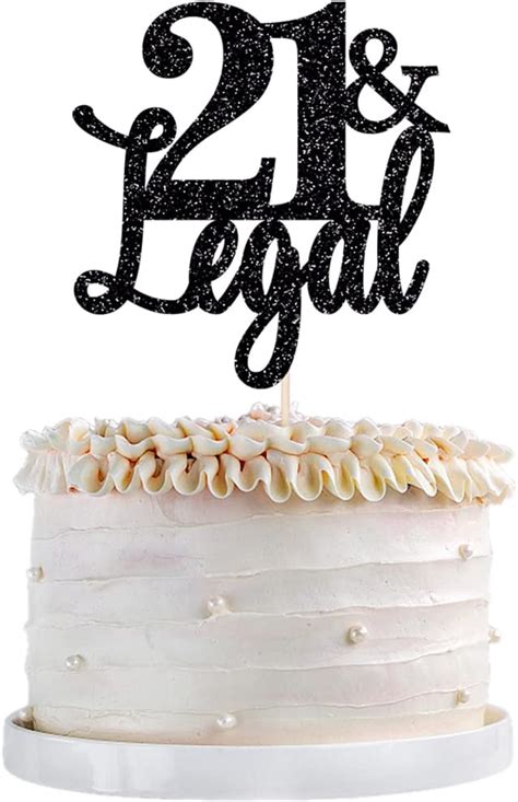 Amazon Qertesl Legal Black Glitter Birthday Cake Topper