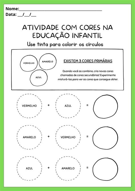 Atividades Cores Na Educa O Infantil