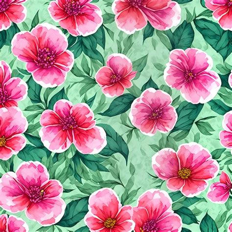 Premium AI Image Pink Flowers On Green Background