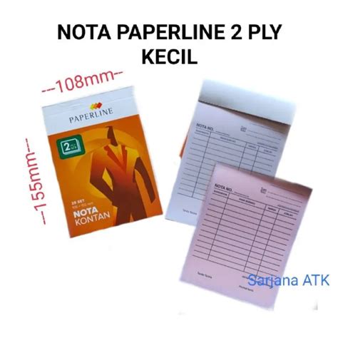 Buku Nota Kontan Paperline Kecil 2 Ply Ncr Nota Kontan 2 Rangkap