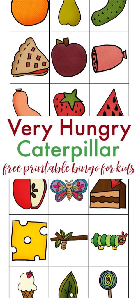 Free Printable Very Hungry Caterpillar Inspired Bingo Cards Hungry