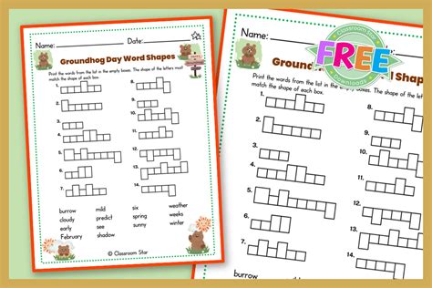 Groundhog Day Worksheets - Classroom Star Worksheets