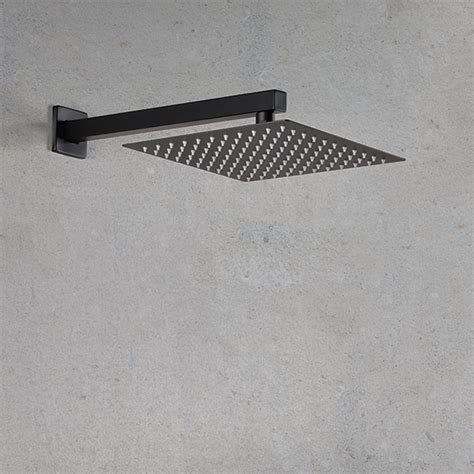 Square Shower Head In Stainless Steel X Cm Black Ares